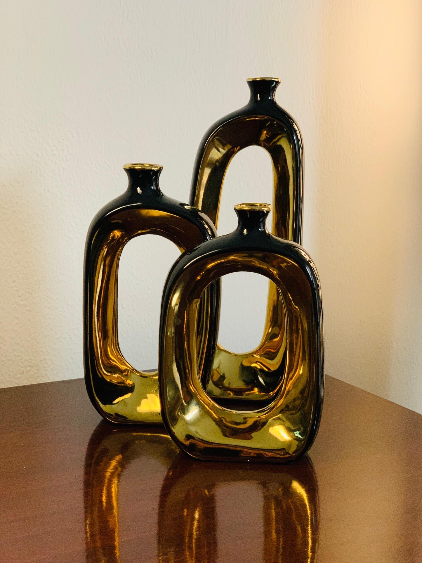 Modern Black Luxe Vase Set