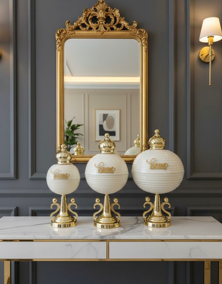 Candy_jar_White_Gold_Modern_Decor