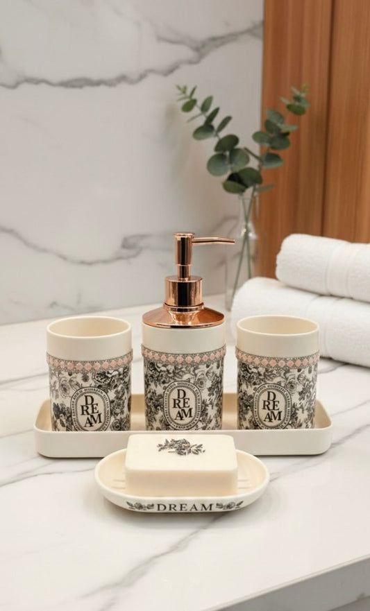 Floral, Rose Gold, Bath Set