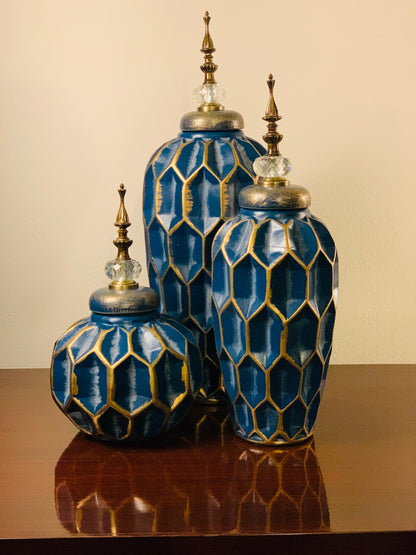 Royal Blue Elegance Vase Set