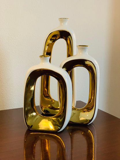 Modern White Luxe Vase Set